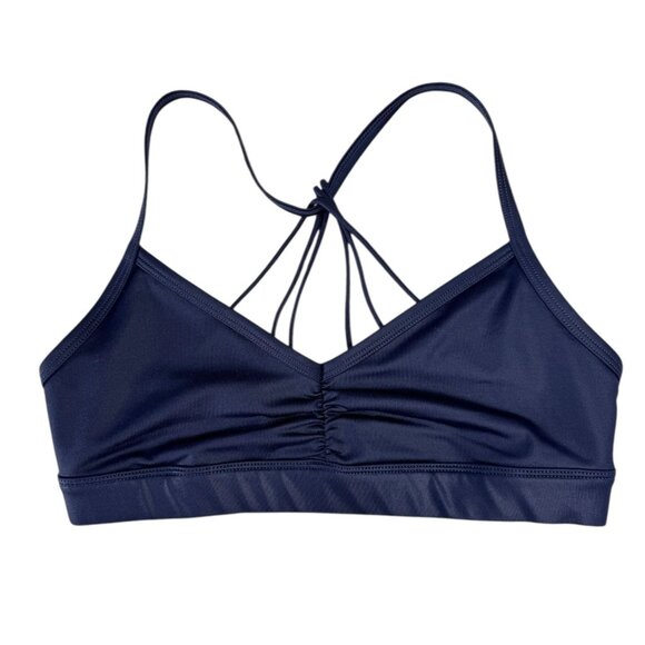Alo Yoga Sunny Strappy Sports Bra Navy Gloss - Picture 4 of 11